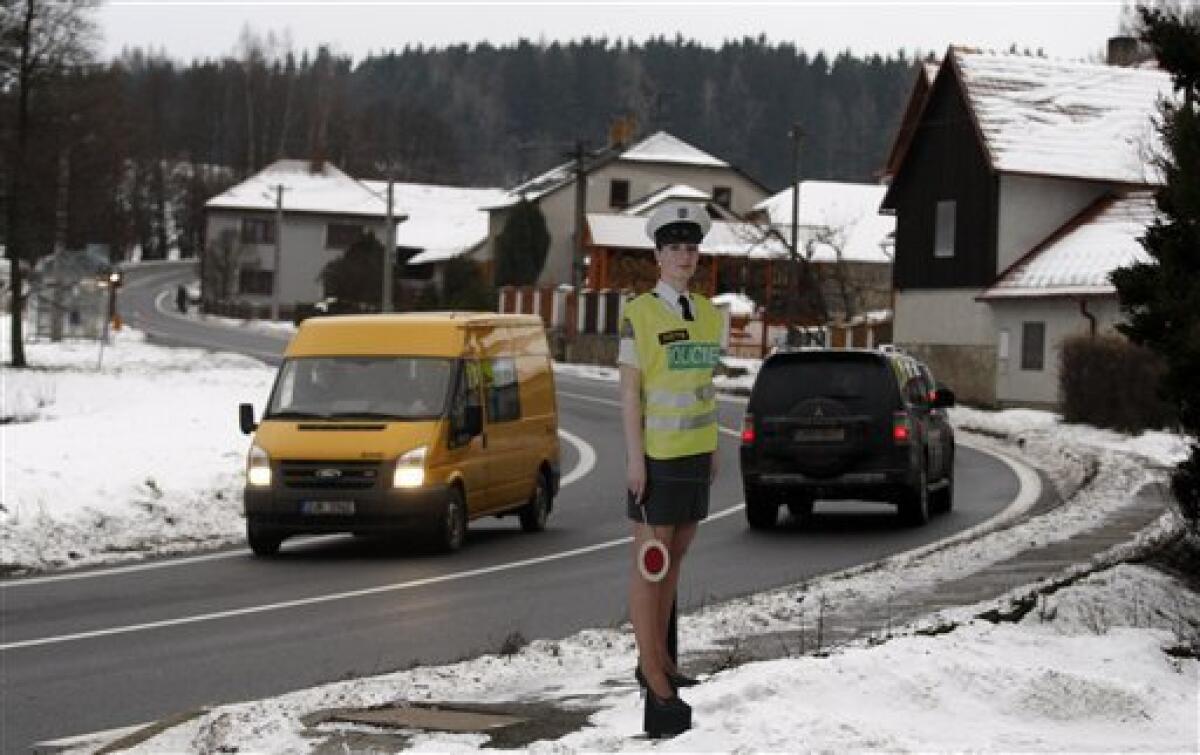Czech towns deploy cardboard police in miniskirts - The San Diego